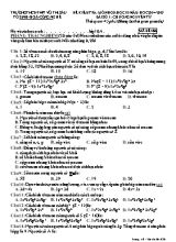 Đề kiểm tra số 1 môn Hóa học Lớp 10 - Mã đề 486 - Năm học 2014-2015 - Trường THCS - THPT Võ Thị Sáu